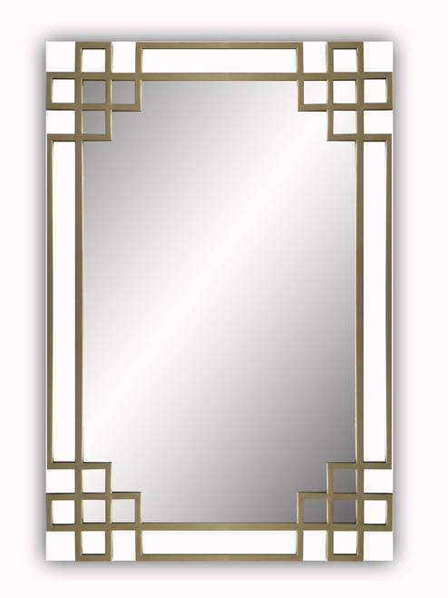 Elegant Frame with Gold Iron Overlay Wall Mirror