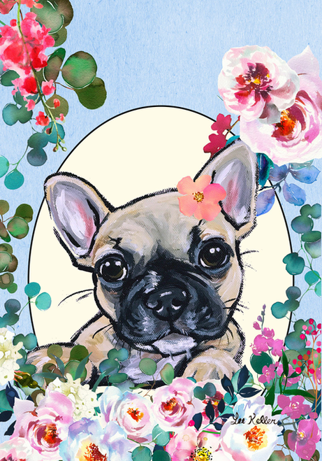 French Bulldog - Hippie Hound Studios Spring  House and Garden Flags
