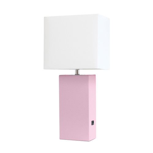 21" Blush USB Table Lamp LED With Shade