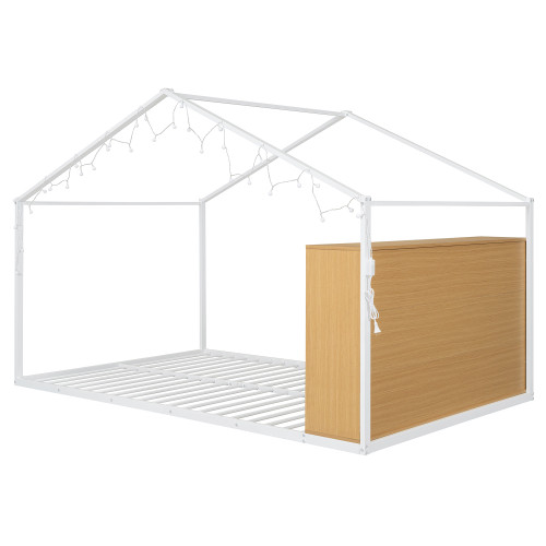 White Metal Full House Bed