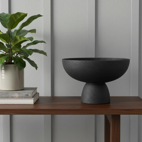 8" Black Aluminum Decorative Bowl