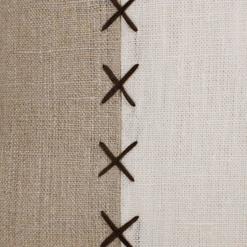 20" Brown And Ivory Striped Linen Throw Pillow