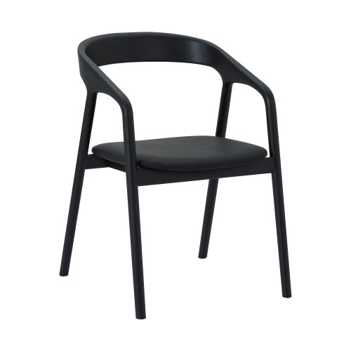 Seven Piece Brown and Black Oval Wood Dining Set with Six Chairs