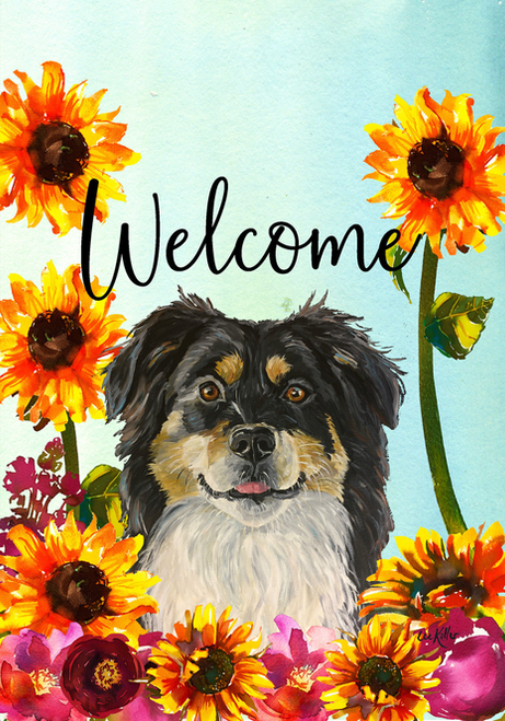 Border Collie - Hippie Hound Studios Welcome Garden Flag
