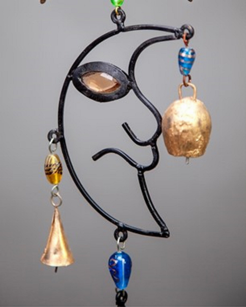 Celestial Sun And Moon Chime With Glass Beads