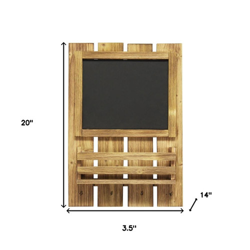 4" Brown Wood Desk Organizer Set