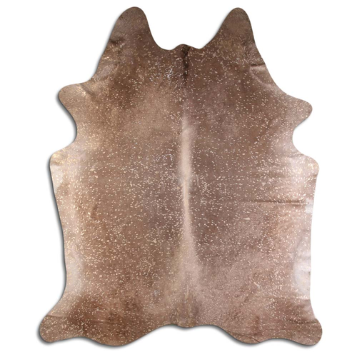 ACID WASHED HAIR ON COWHIDE GOLD METALLIC ON CAMEL 