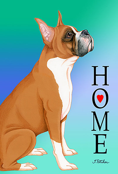 Boxer Fawn Uncropped - Tomoyo Pitcher Home Outdoor Flag