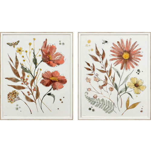Set Of Two Full Bloom I White Framed Wall Art