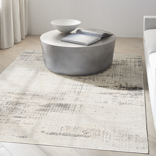 6' X 9' Ivory Abstract Area Rug