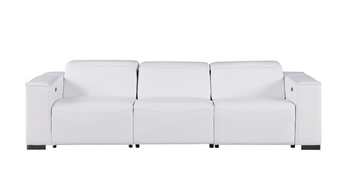 Two Piece White Genuine Leather Five Person Seating Set