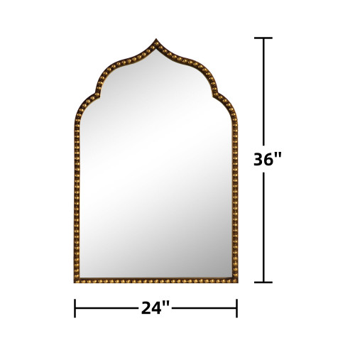 36" Gold Arch Metal Framed Standing Mirror