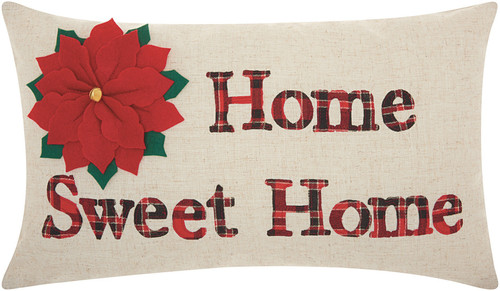 12" X 20" Natural Zippered Polyester Christmas Throw Pillow