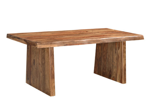 Six Piece Brown Solid Wood Dining Set with Four Chairs