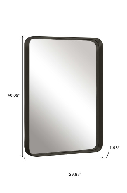 40" Black Metal Framed Standing Mirror