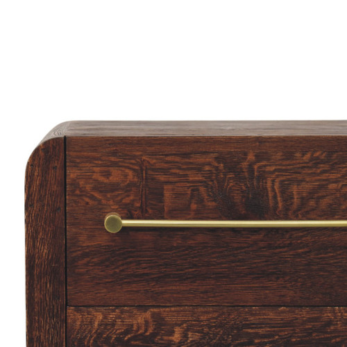 23" Brown Solid Wood Two Drawer Nightstand