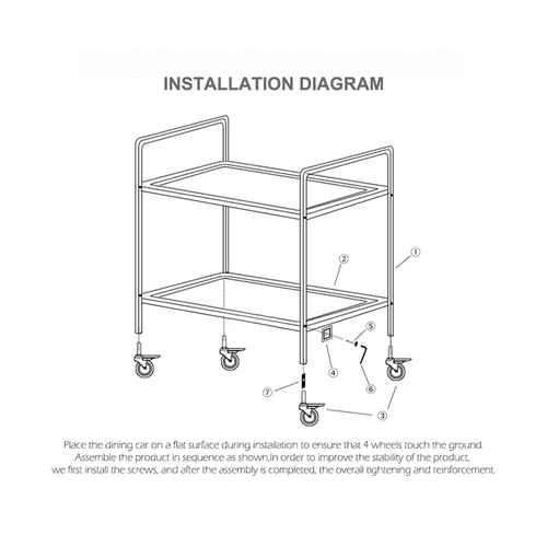 Tier x Stainless Steel Kitchen Dinning Food Cart Trolley Utility Round