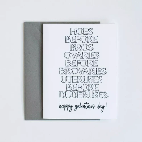 Hoes Before Bros Card