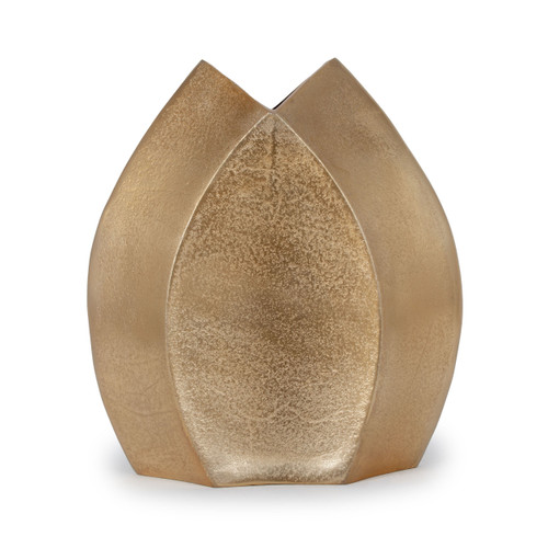 14" Gold Aluminum Table Vase