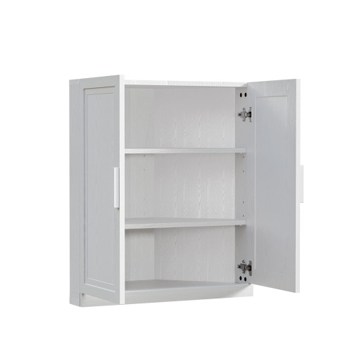 31" White Wood Corner Corner Accent Cabinet With Two Doors