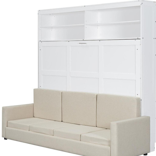 White Wood Queen Murphy Bed