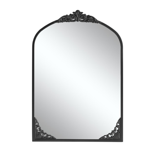 38" Black Arch Metal Framed Standing Mirror