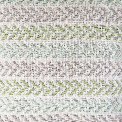 18" Green And Blue Chevron Cotton Throw Pillow with Texture