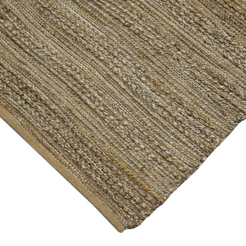 2' X 3' Brown And Beige Jute Striped Flatweave Handmade Area Rug