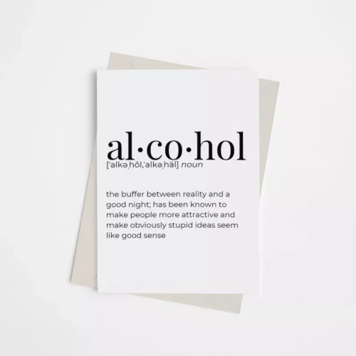Alcohol Definition - Greeting Card