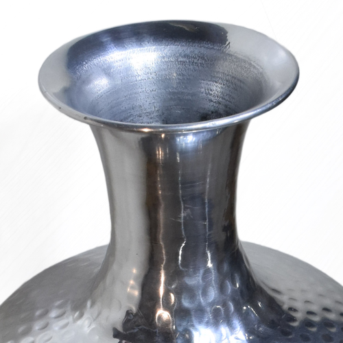 Handmade Aluminium Traditional Silver Coated Color Floor Flower vases For Indoor & Outdoor Use