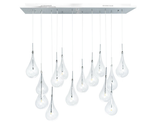 Silver And Clear Bulb Multi Light Transparent Metal Dimmable Smart Enabled Chandelier With Clear Shades