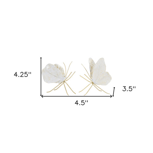 Set of Two White Polyresin Figurine Tabletop Sculpture