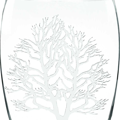 12 Mouth Blown Frosted Crystal European Made Tree Of Life Vase