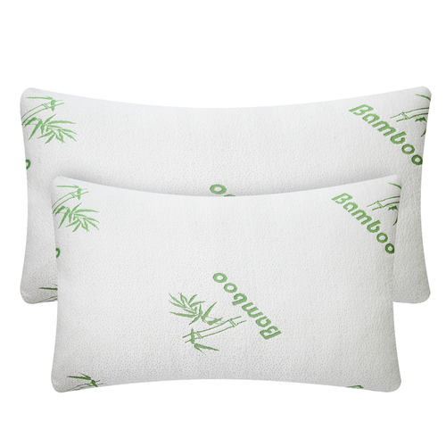 2Pcs Bamboo Memory Foam Pillow Hypoallergenic Bed Pillow 