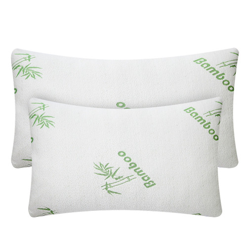 2Pcs Bamboo Memory Foam Pillow Hypoallergenic Bed Pillow 