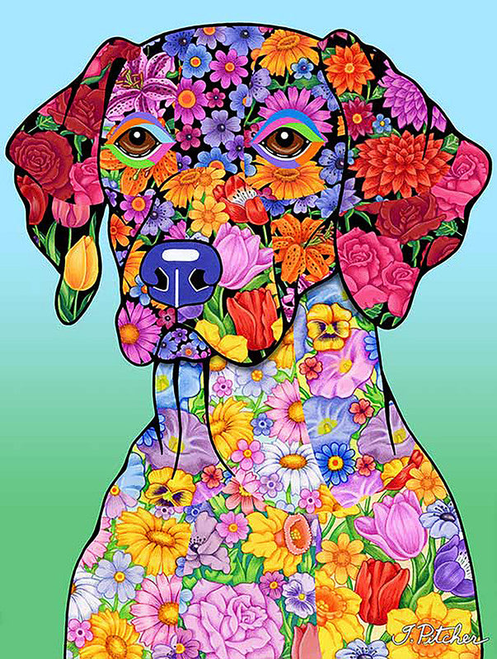 German Shorthair Pointer - Tomoyo Pitcher Van Gogh Garden Flag