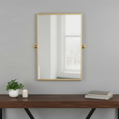 36" Gold Metal Framed Accent Mirror