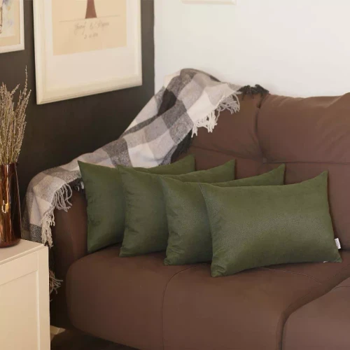 Farmhouse Square and Lumbar Solid Color Throw Pillows Set