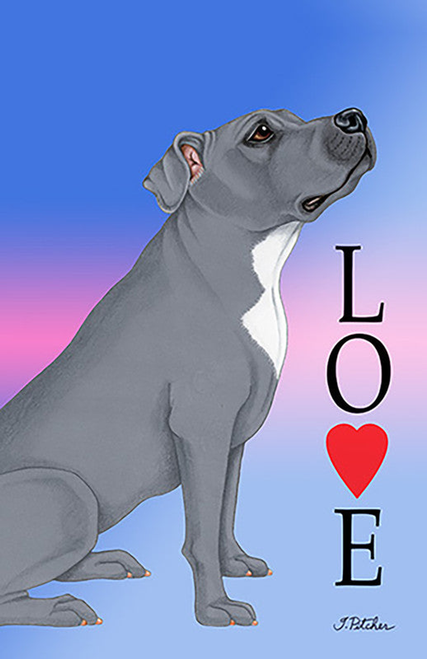Pit Bull Terrier Blue - Tomoyo Pitcher Love  Garden Flag 