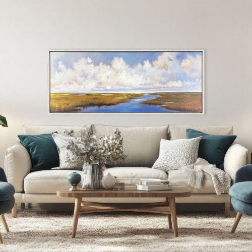 Departing II Distressed White Floater Frame Wall Art