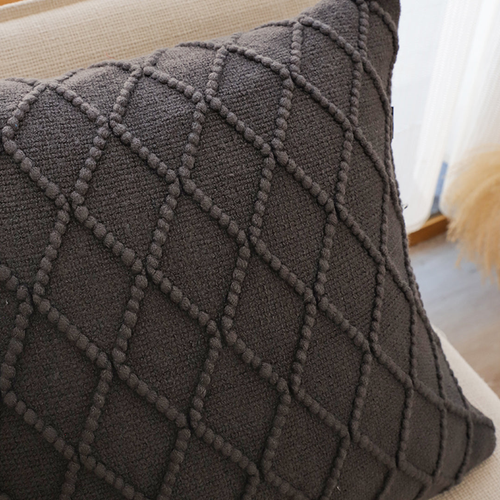 Charcoal Grey Cable Knit Pillow Covers Soft Decorative Cushion Cases for Sofa, BedHome Dcor