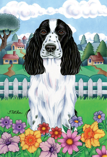 English Cocker Spanel - Tomoyo Pitcher Spring Garden Flag