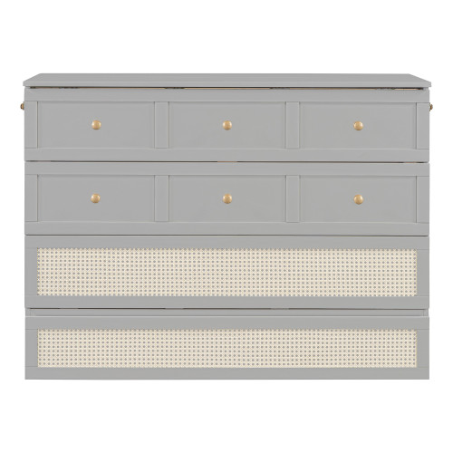 Gray Wood Full Murphy Bed