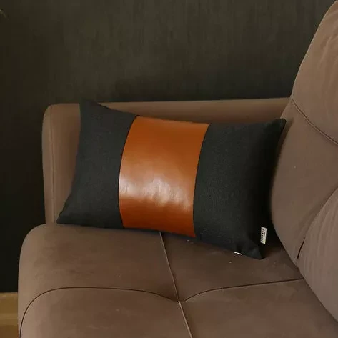 Boho-Chic Vegan Faux Leather Throw Pillow Covers