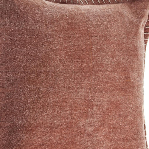 24" Brown Cotton Throw Pillow
