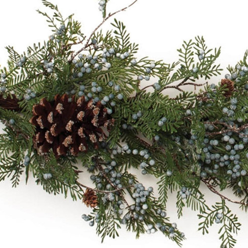 6" Green Brown And Blue Artificial Cypress Tree