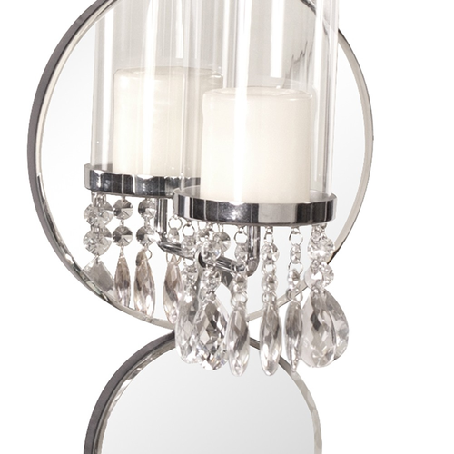 Silver and Clear Modern Bling Mirrored Wall Sconce