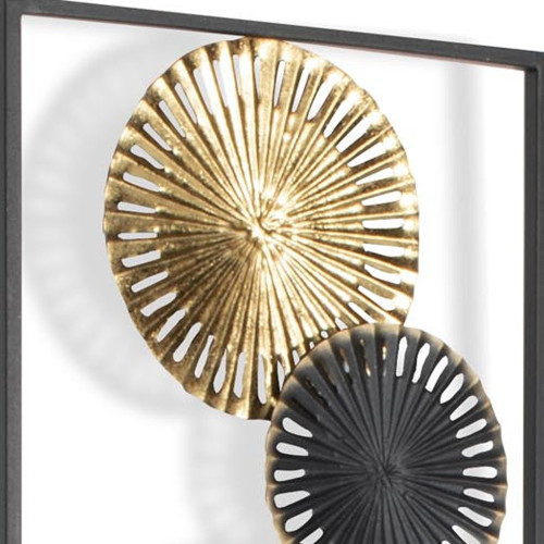 Set of Two 36" X 27" Black and White Metal Hanging Dimensional Sculpture