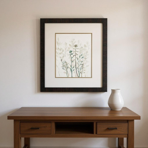 Set Of Two Branch Silhouette Brown Framed Wall Art