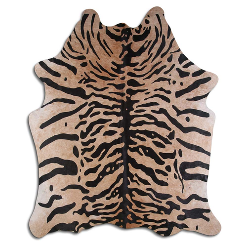 PRINTED HAIR ON COWHIDE JAVA TIGER ON BEIGE